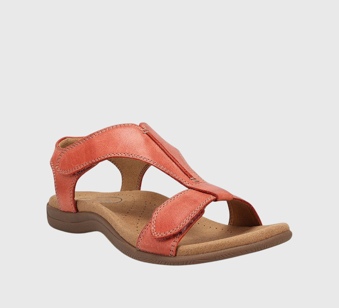Women wearing support comfort sandals with cushioned insole and adjustable strap