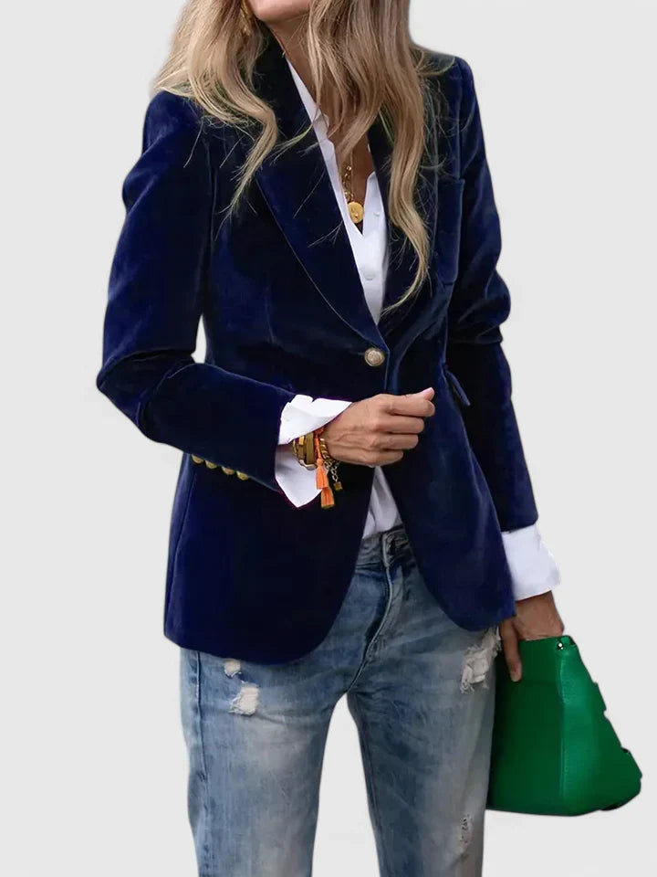 Women’s tailored blazer with structured silhouette and soft texture