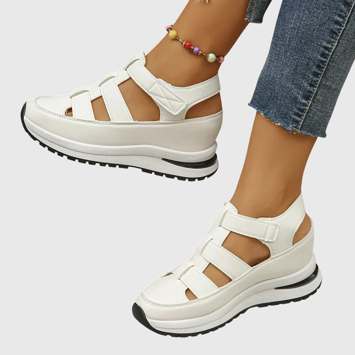 Women’s adjustable sandals with arch support and non-slip sole