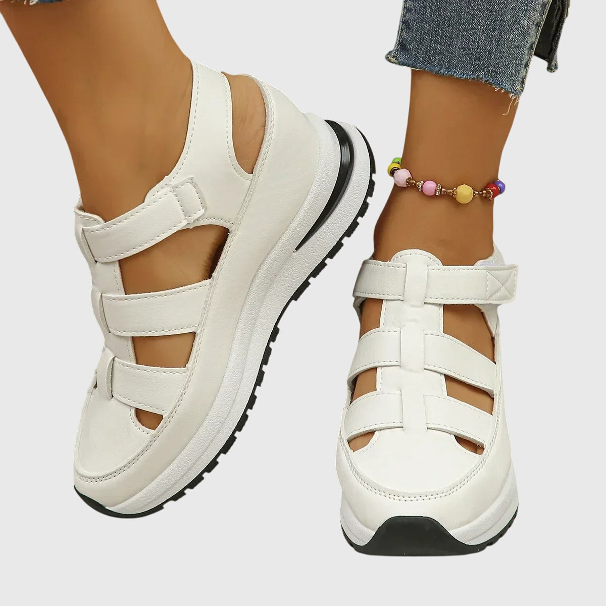 Women’s adjustable sandals with arch support and non-slip sole