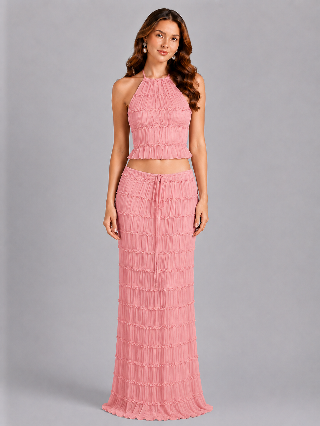 Women’s Bohemian Ruffle Two-Piece Set for Summer Holidays