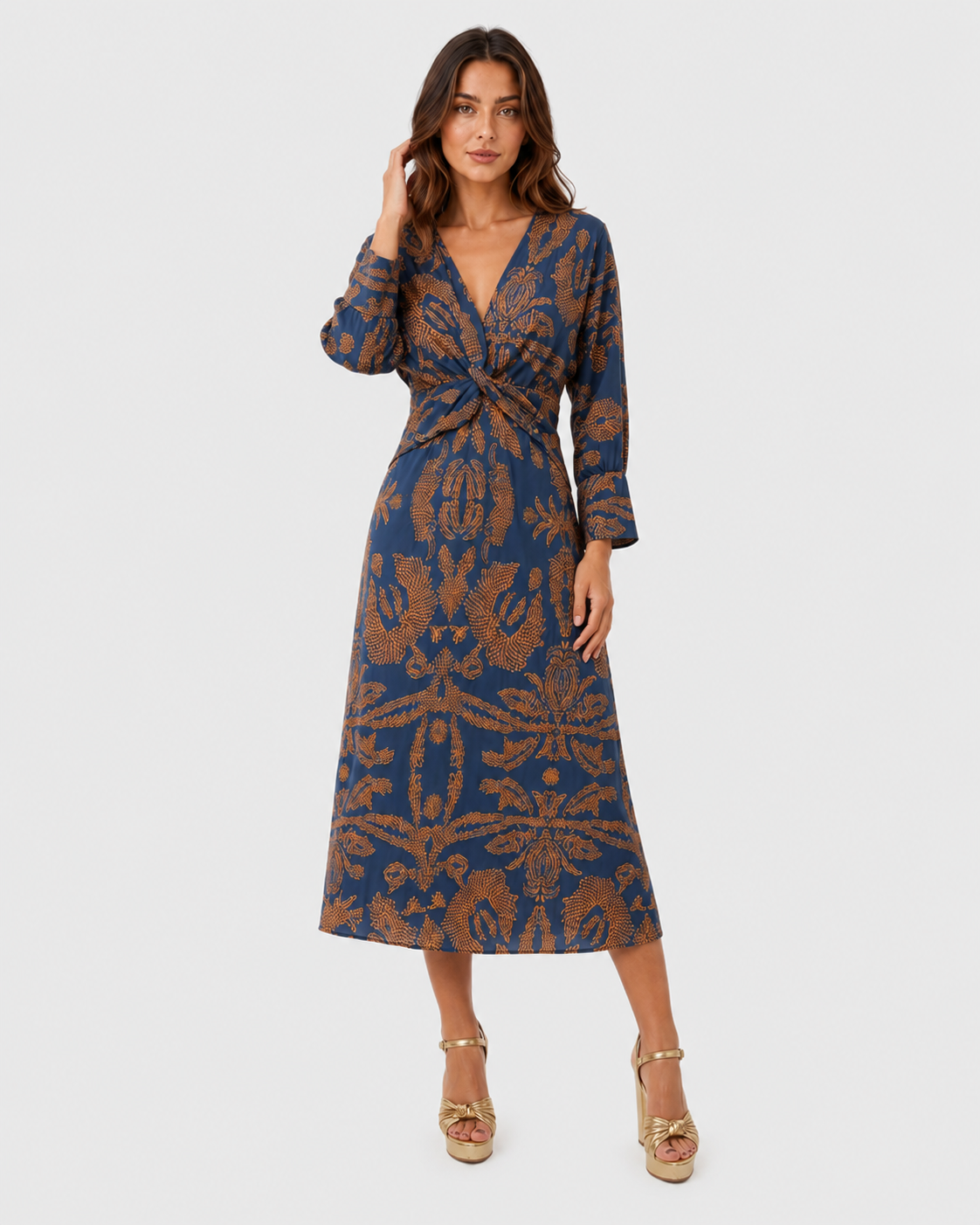 Women’s casual midi dress with short sleeves, soft lightweight fabric, and a relaxed straight fit, ideal for everyday wear, work, and casual outings.