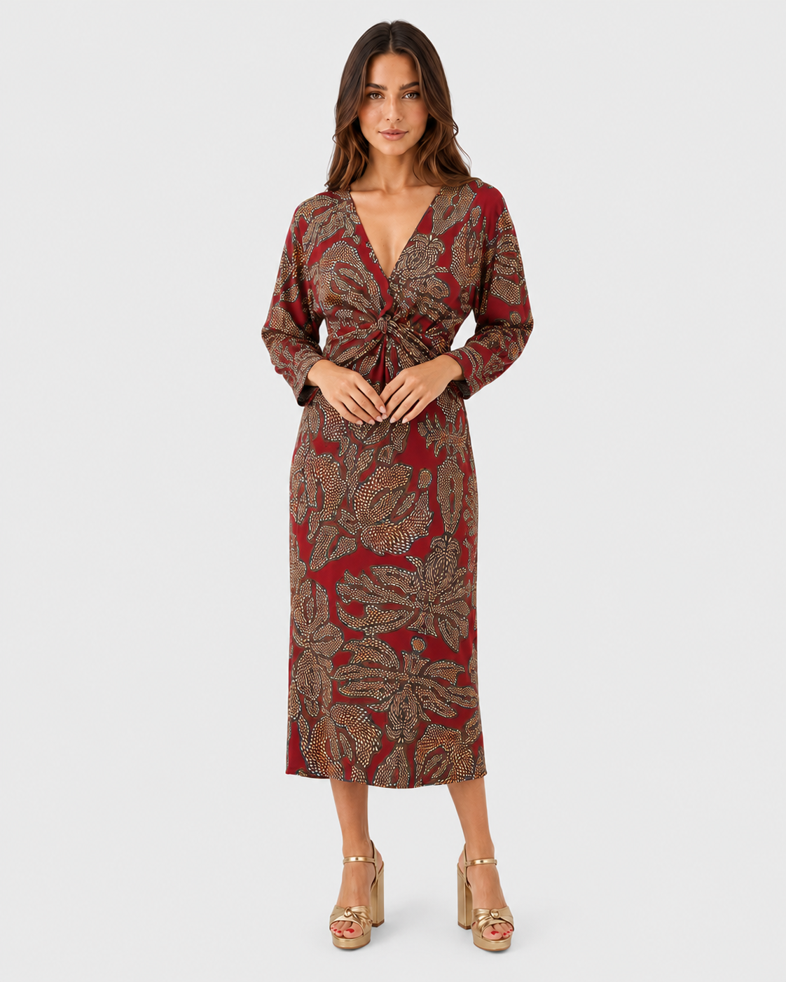 Women’s casual midi dress with short sleeves, soft lightweight fabric, and a relaxed straight fit, ideal for everyday wear, work, and casual outings.
