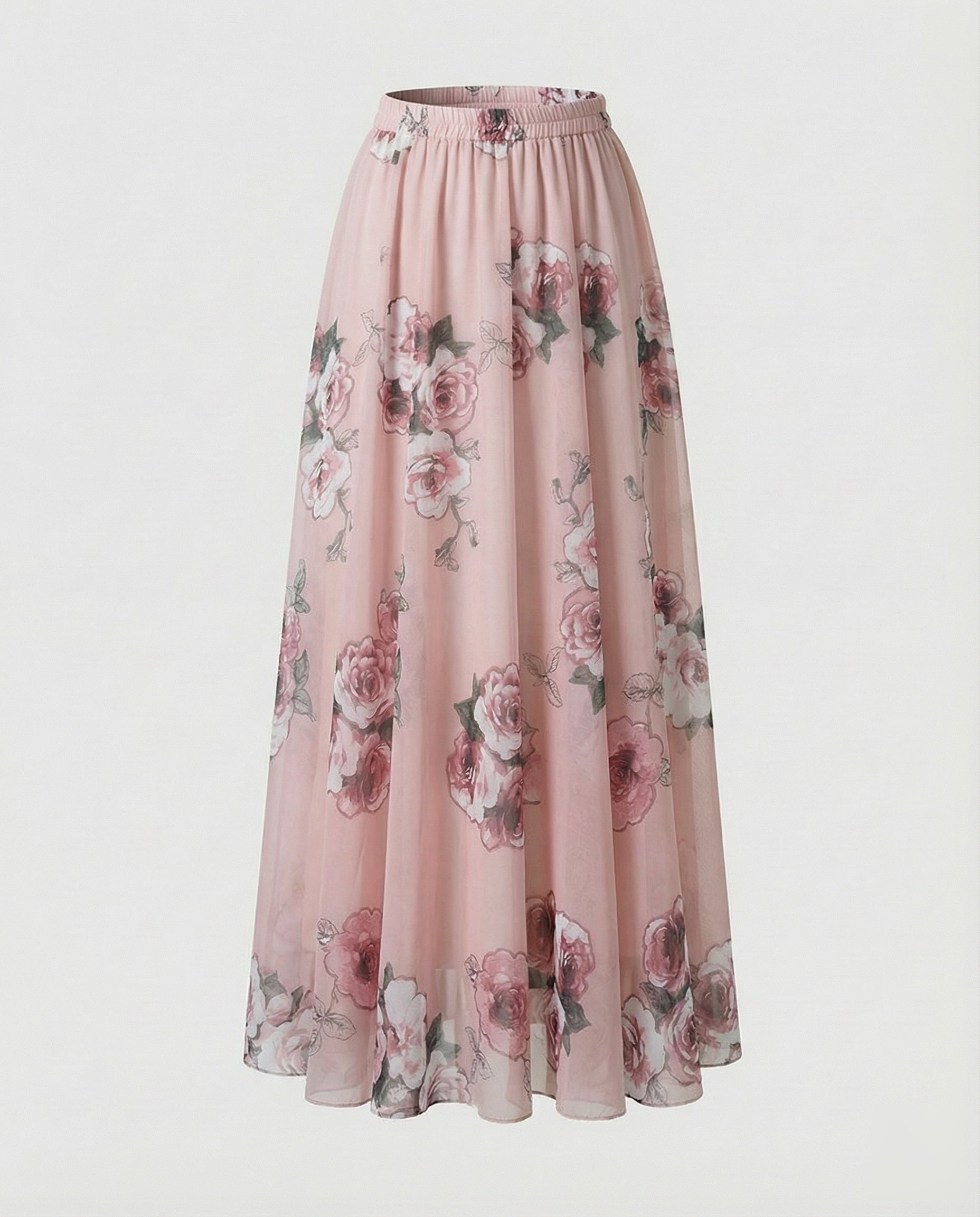 womens-chiffon-floral-maxi-skirt-elastic-waist