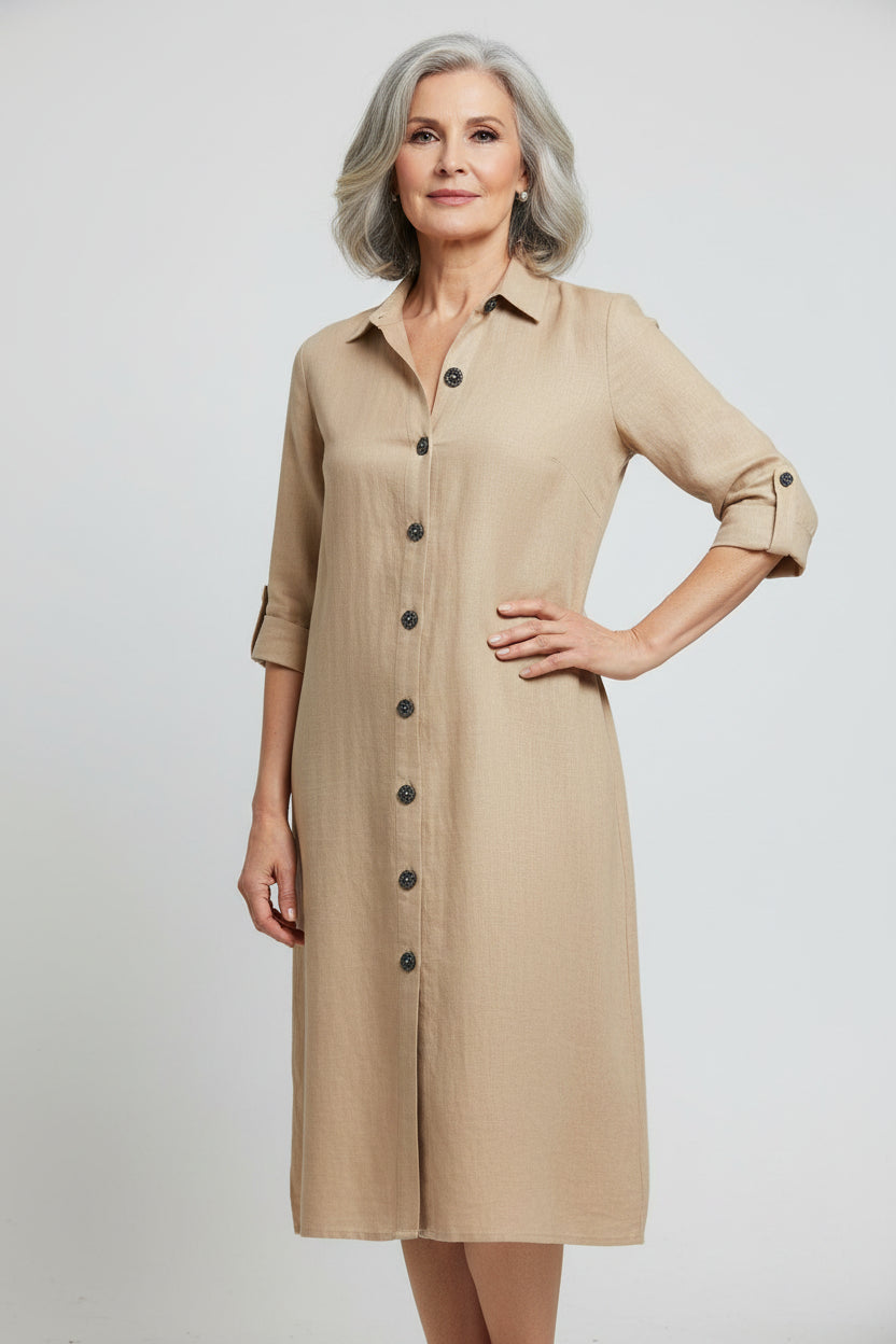 Women’s classic summer midi dress with lightweight fabric and relaxed casual fit