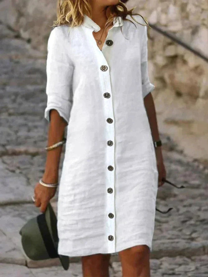 Women’s classic summer midi dress with lightweight fabric and relaxed casual fit