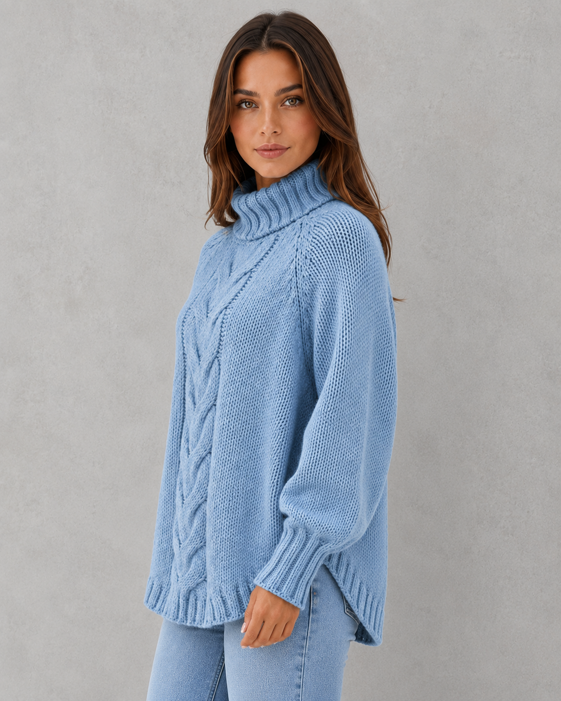 Women's elegant knitted pullover dress featuring a relaxed fit silhouette, soft breathable knit fabric, and timeless design for casual and evening wear.