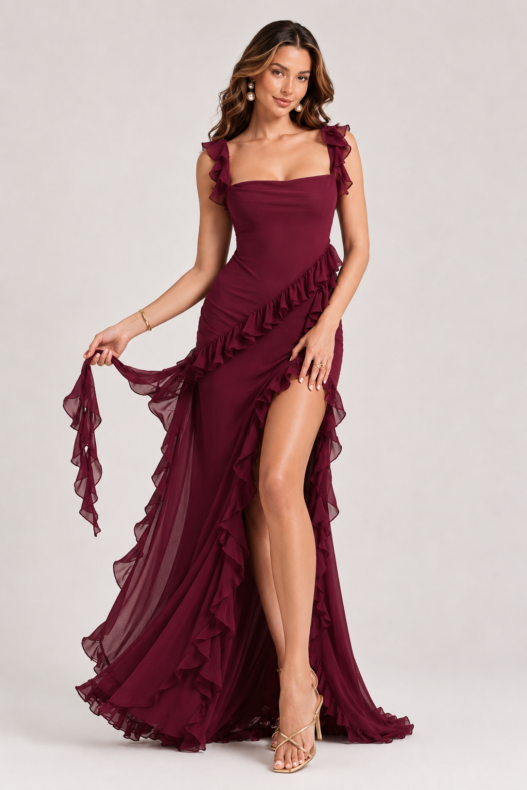 Women’s Elegant Summer Occasion Dress with Split Detail - Sculpted Fit