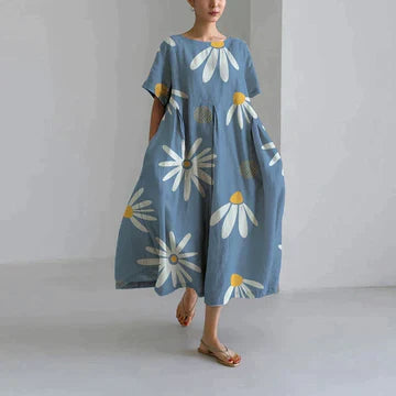 Women’s floral print midi dress with flattering fit and soft fabric