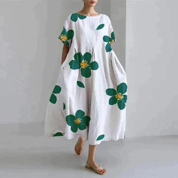 Women’s floral print midi dress with flattering fit and soft fabric