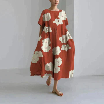 Women’s floral print midi dress with flattering fit and soft fabric