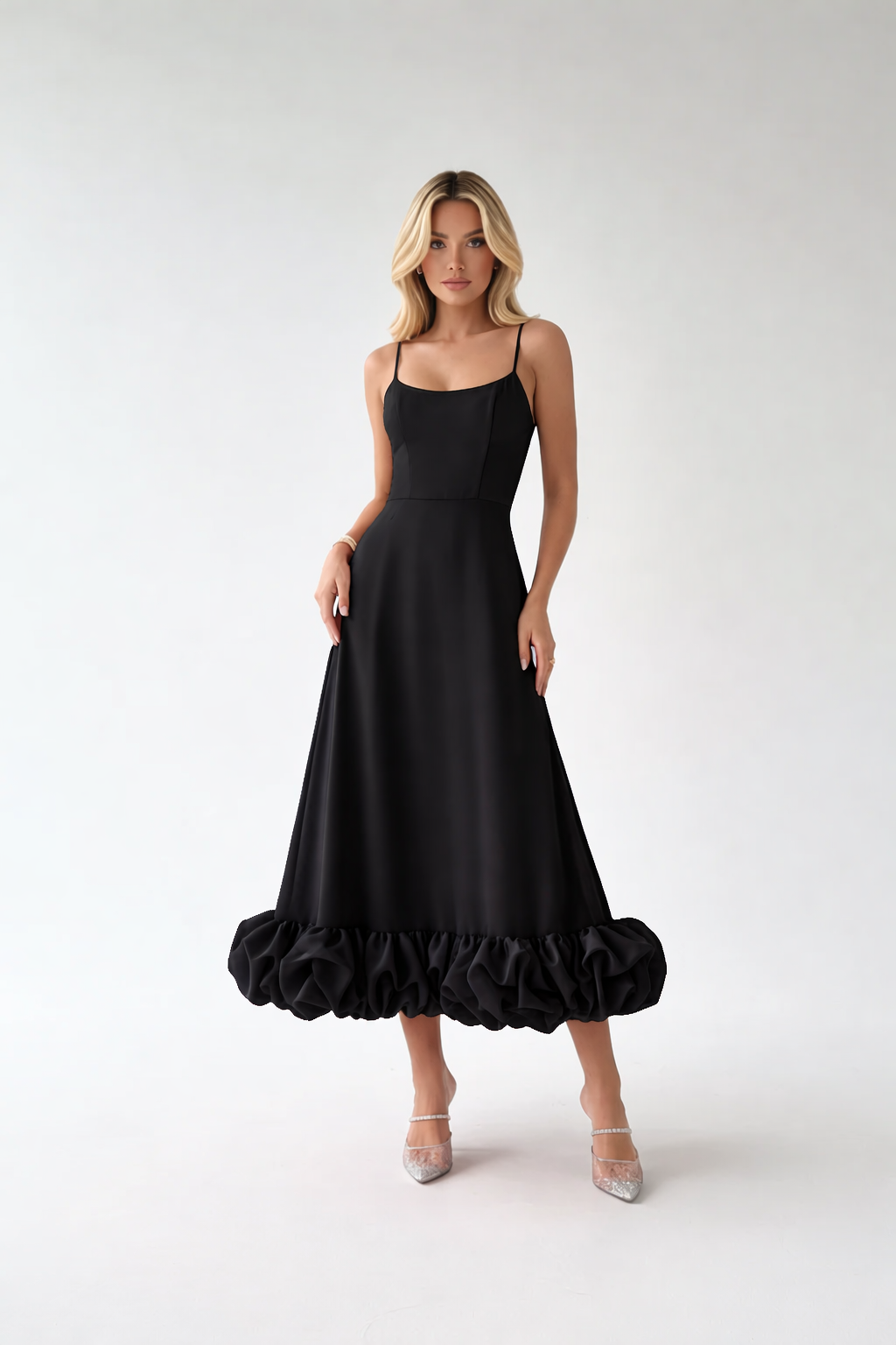 Women’s Flowing Midi Wedding Dress - Klyne Studios