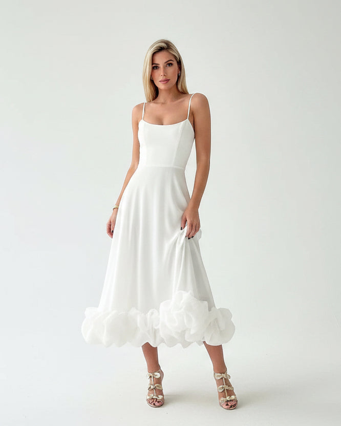 Women’s Flowing Midi Wedding Dress - Klyne Studios