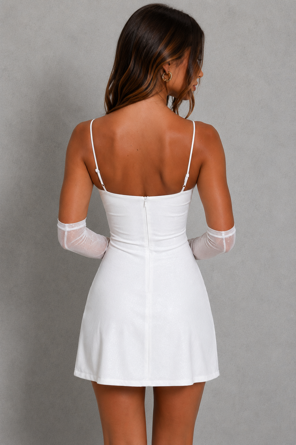 Women's gold sparkle mesh elbow-length gloves with a sheer stretch finish, offering an elegant and glamorous accessory for parties, weddings, galas, and formal occasions.
