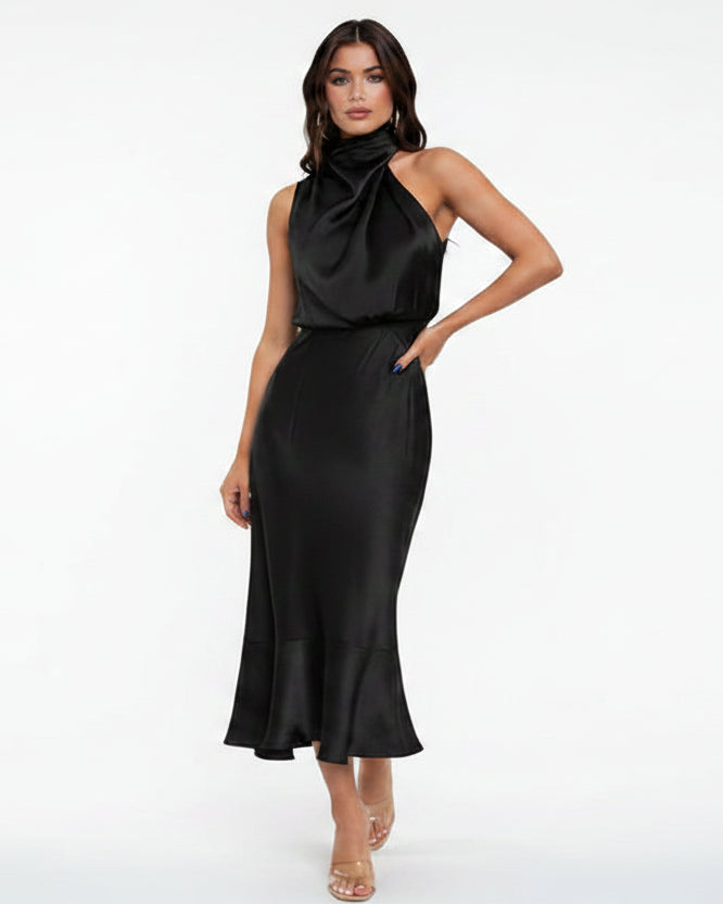 Women’s off shoulder midi dress for evening events and parties