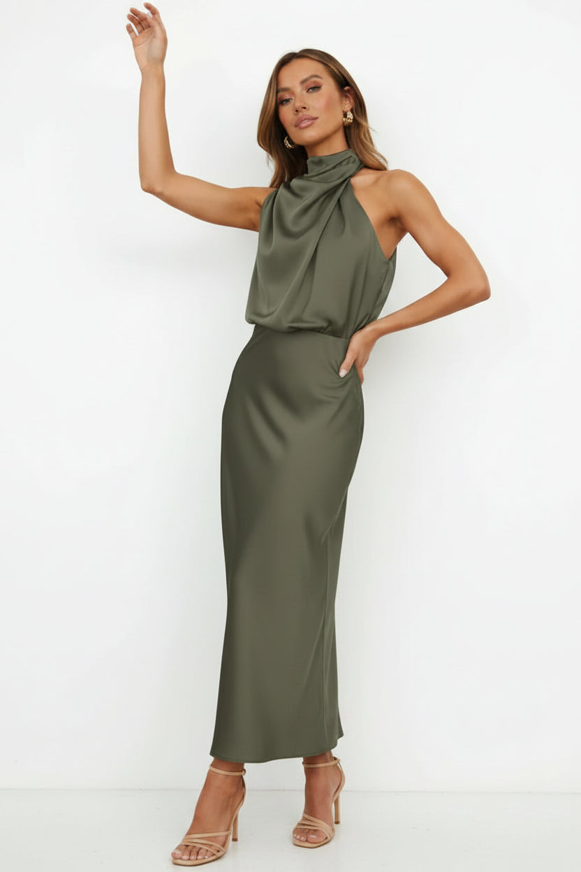 Women’s off shoulder midi dress for evening events and parties