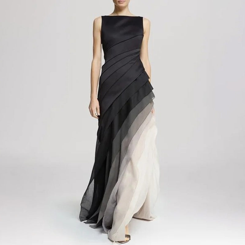 Women’s ombre print maxi dress with flowy silhouette and flattering fit for all body types
