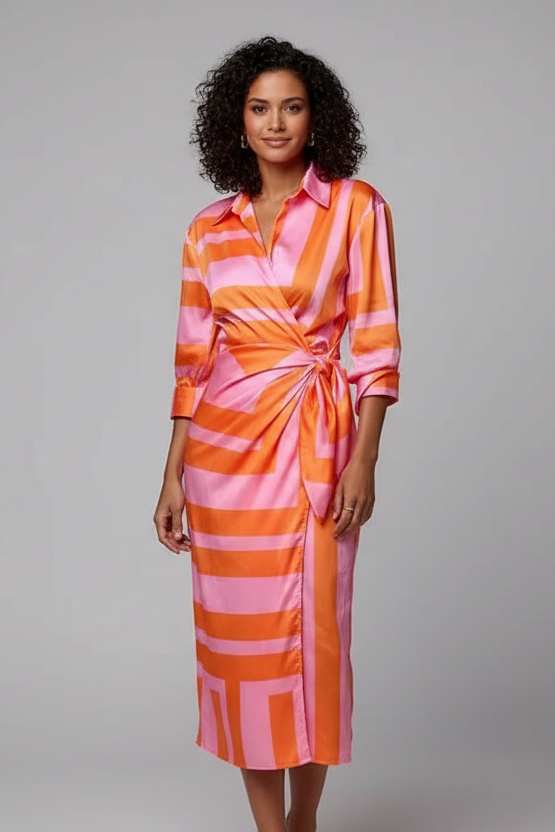 Women’s printed skirt dress in lightweight polyester with flowing design