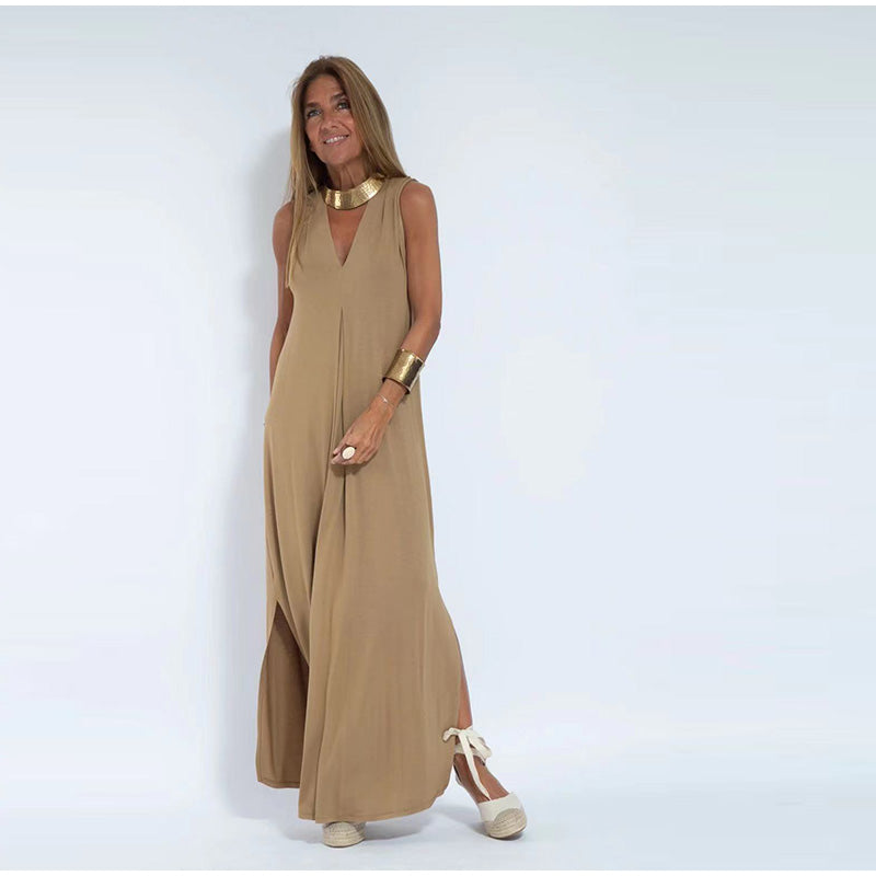 Women’s shaping maxi dress with stretch fabric and body contour fit silhouette