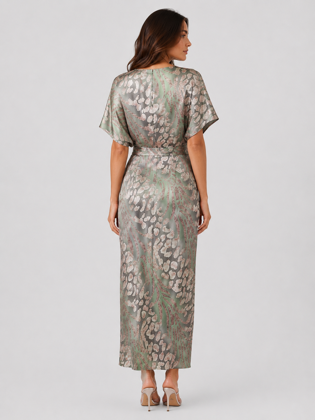 Women's silk maxi dress by Klyne Studios with a sleeveless design, smooth flowing silhouette, relaxed fit, and lightweight silk fabric for elegant everyday and occasion wear.