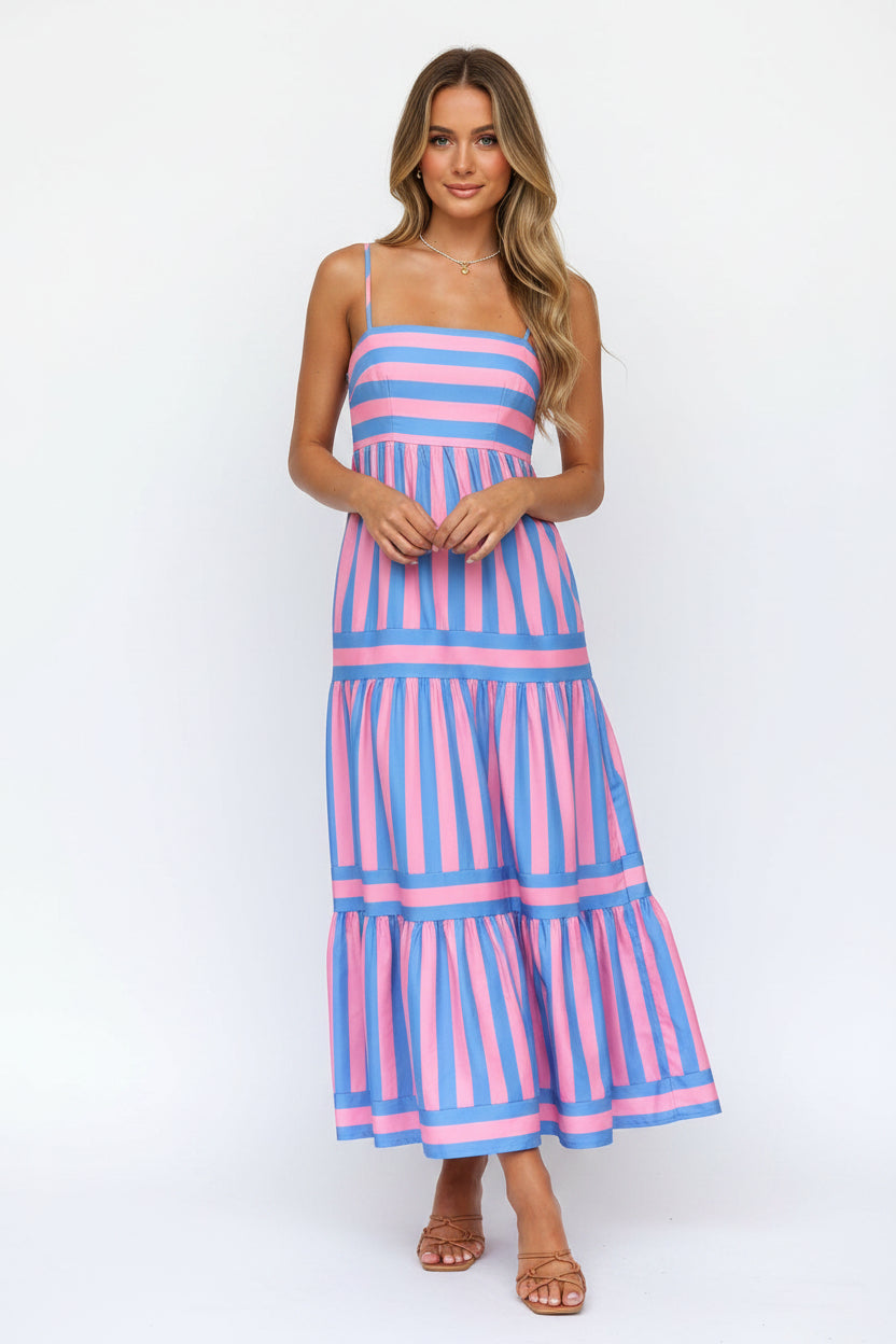 Women’s strappy summer dress made from breathable rayon blend