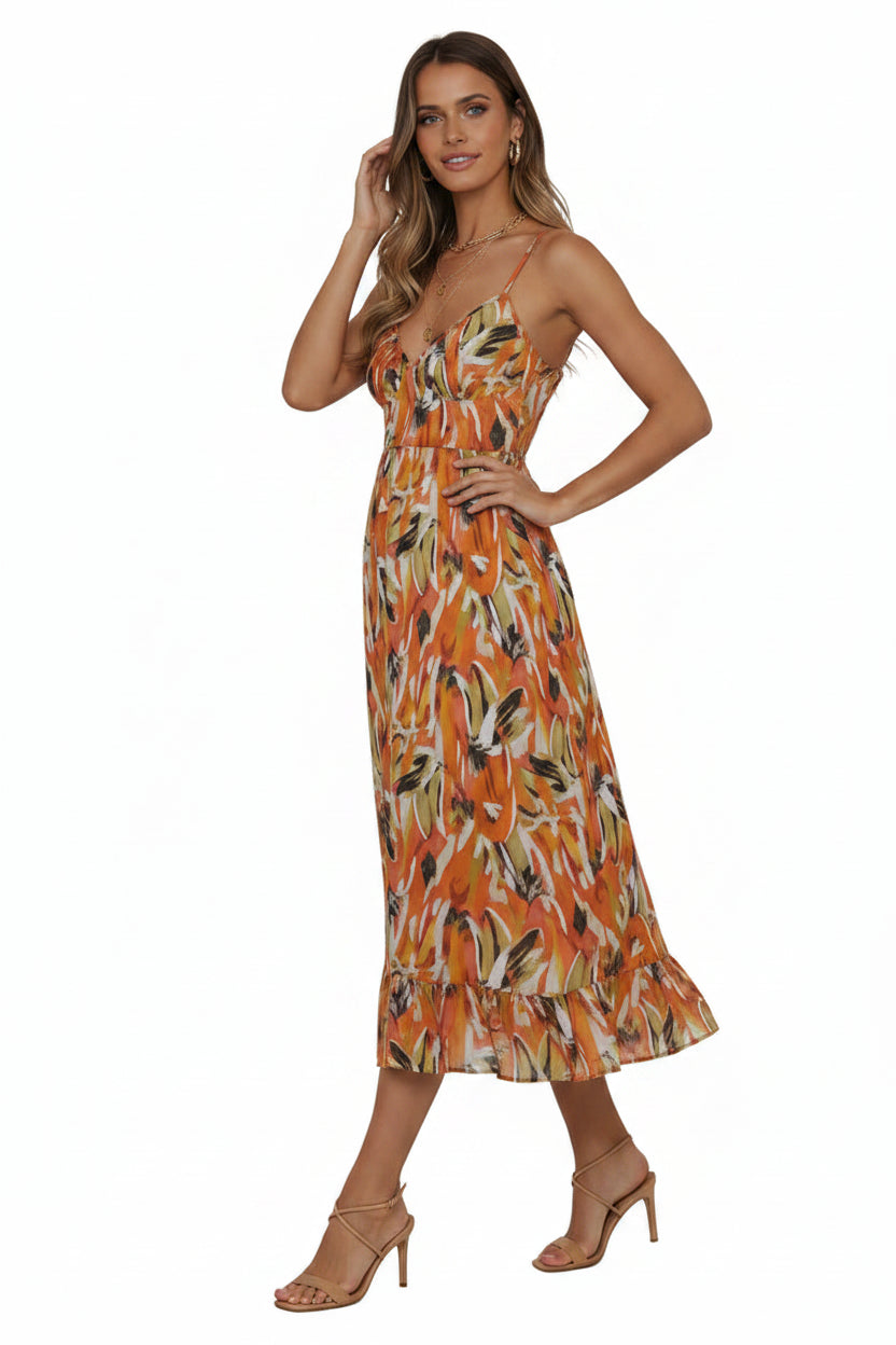 Women’s lightweight summer midi dress for beach and casual wear