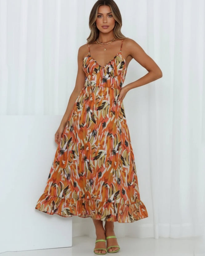 Women’s lightweight summer midi dress for beach and casual wear