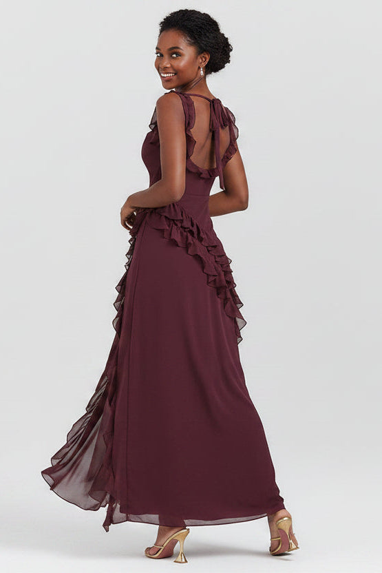 Women’s summer dress with slit and flowing silhouette