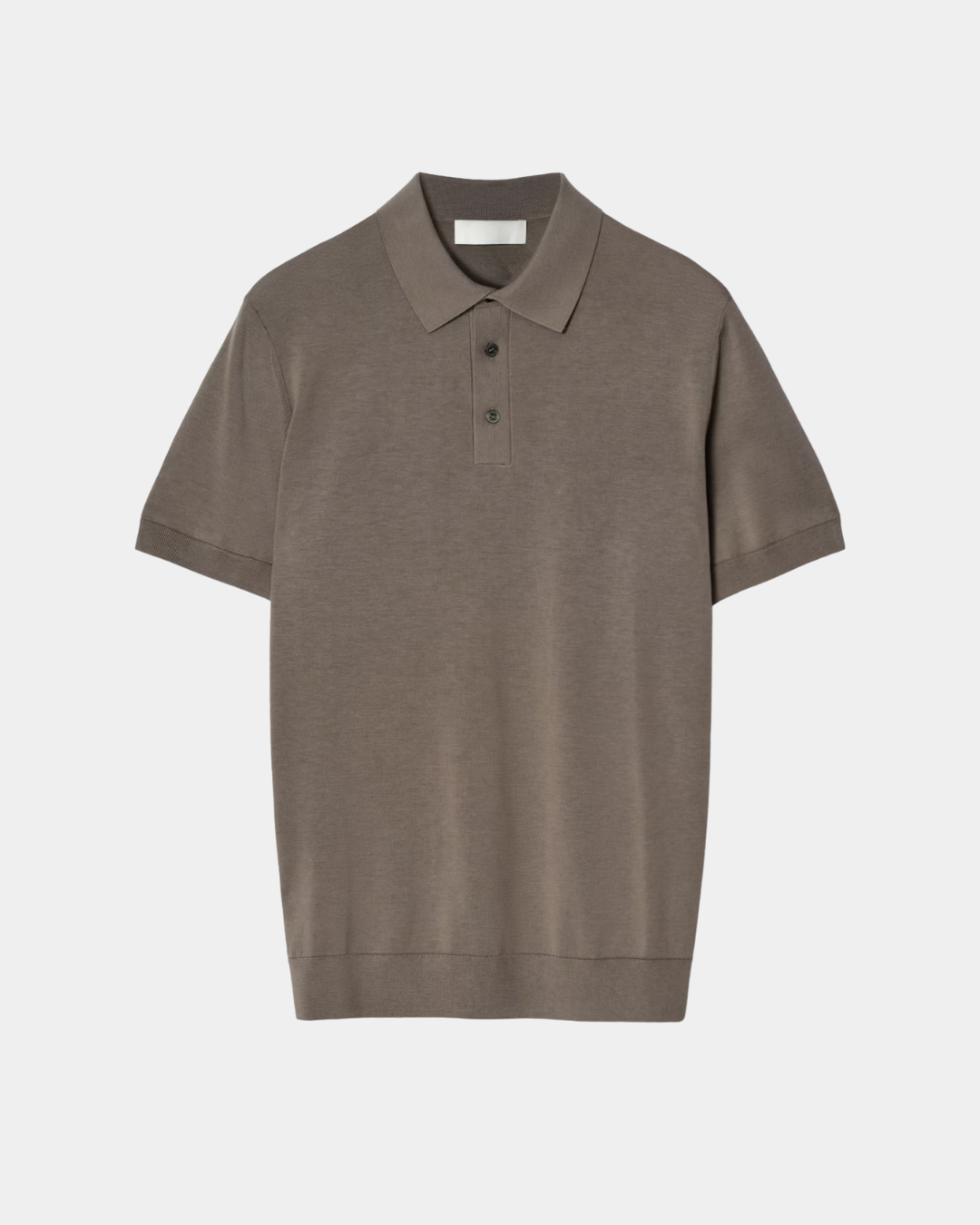 Polohemd aus gestrickter Seide - Braun