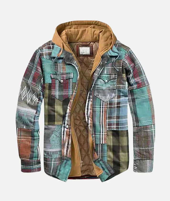 Yevor - Karierte Patchwork-Jacke