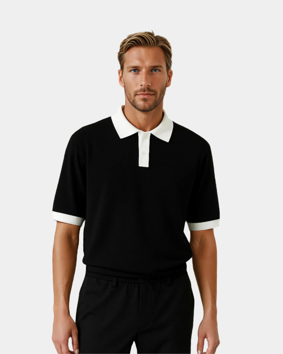 Riviera Heritage Relaxed Fit Polo - Schwarz