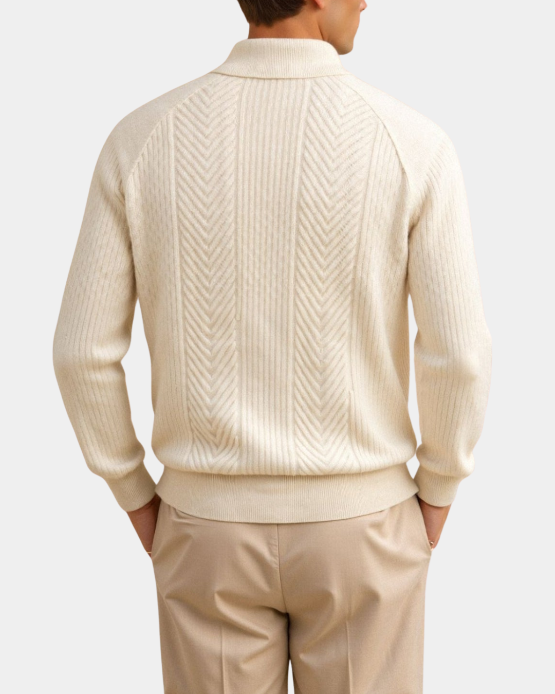 Old Money Retro-Solid-Strickpullover - Beige