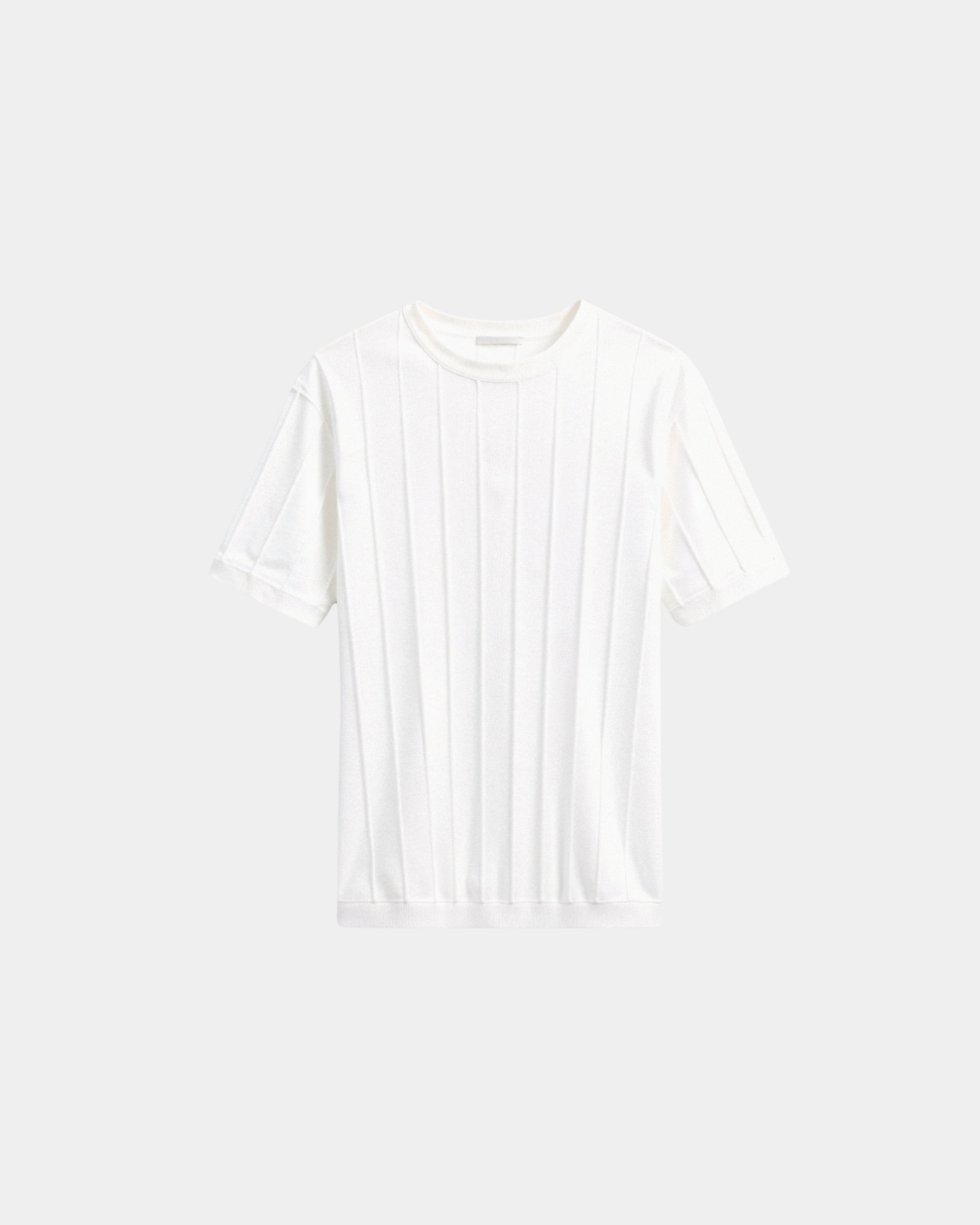 Old Money Gestreiftes T-Shirt mit Rundhalsausschnitt - Weiß