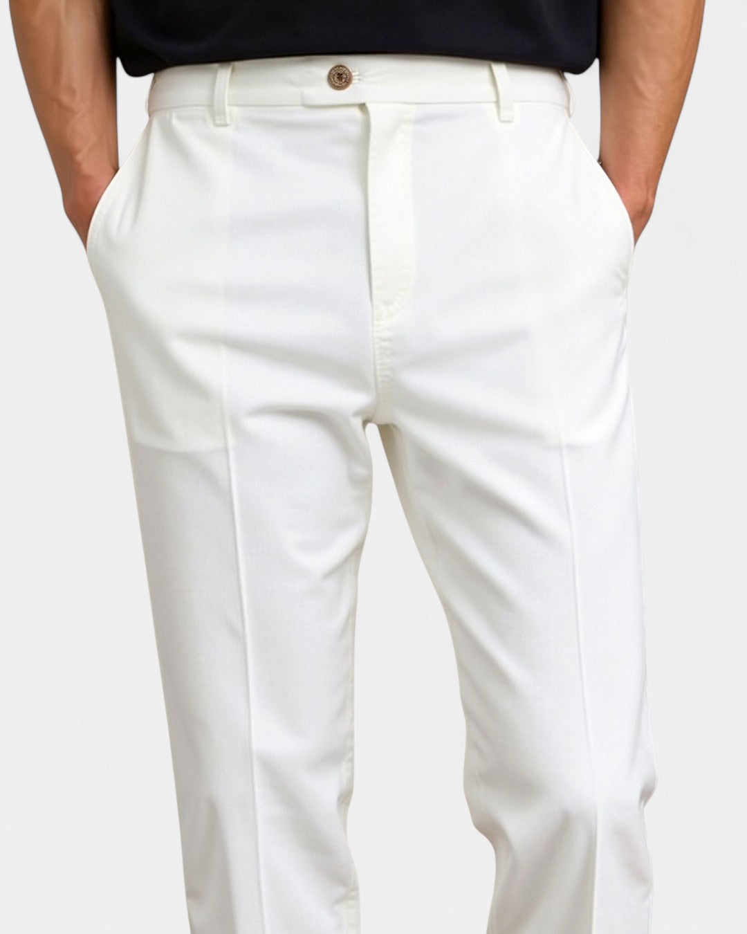 Smart Tailored Regular Fit Chino Knöchelhosen - Weiß