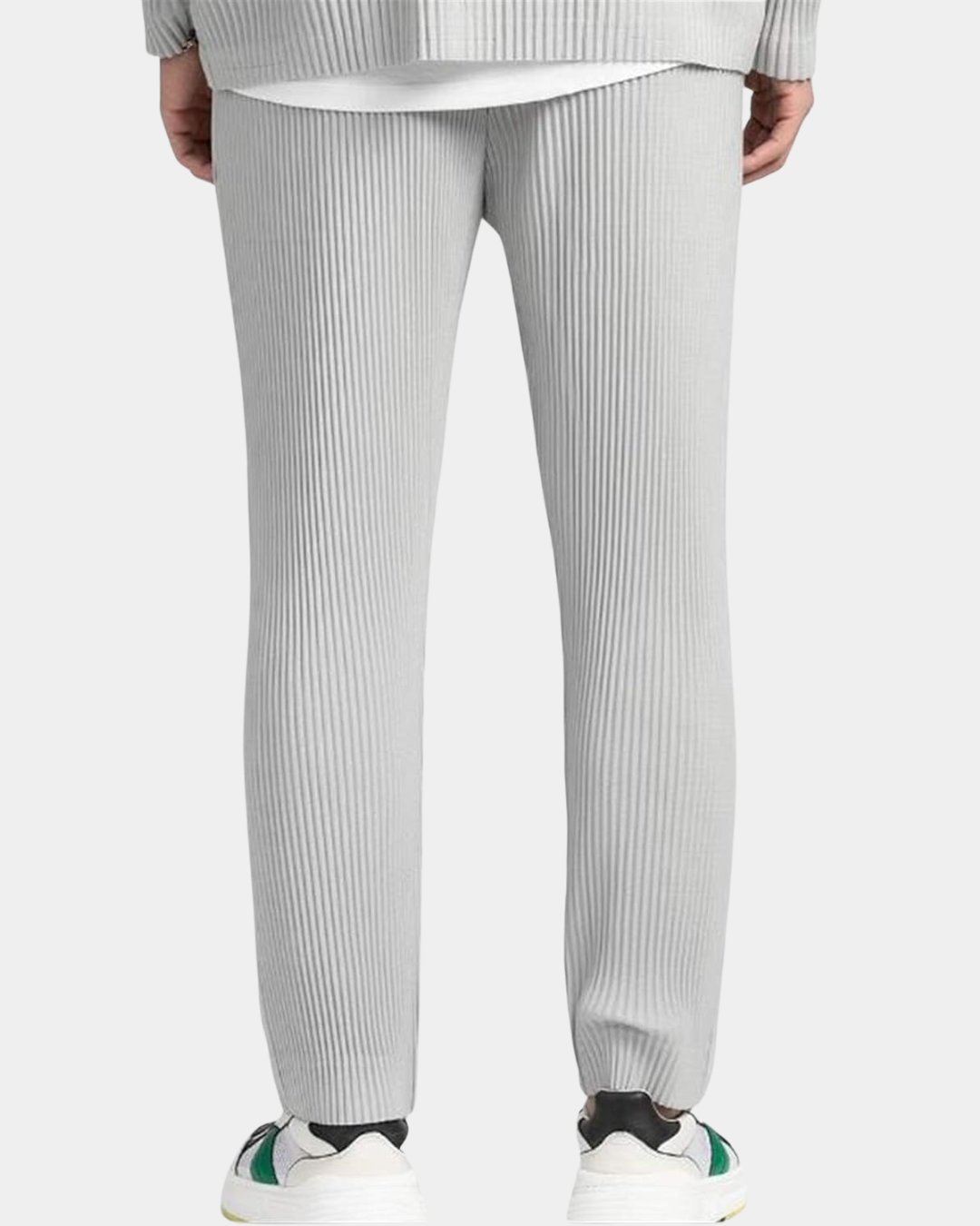 Plissierte Smart-Hose in legerer Passform - Grau