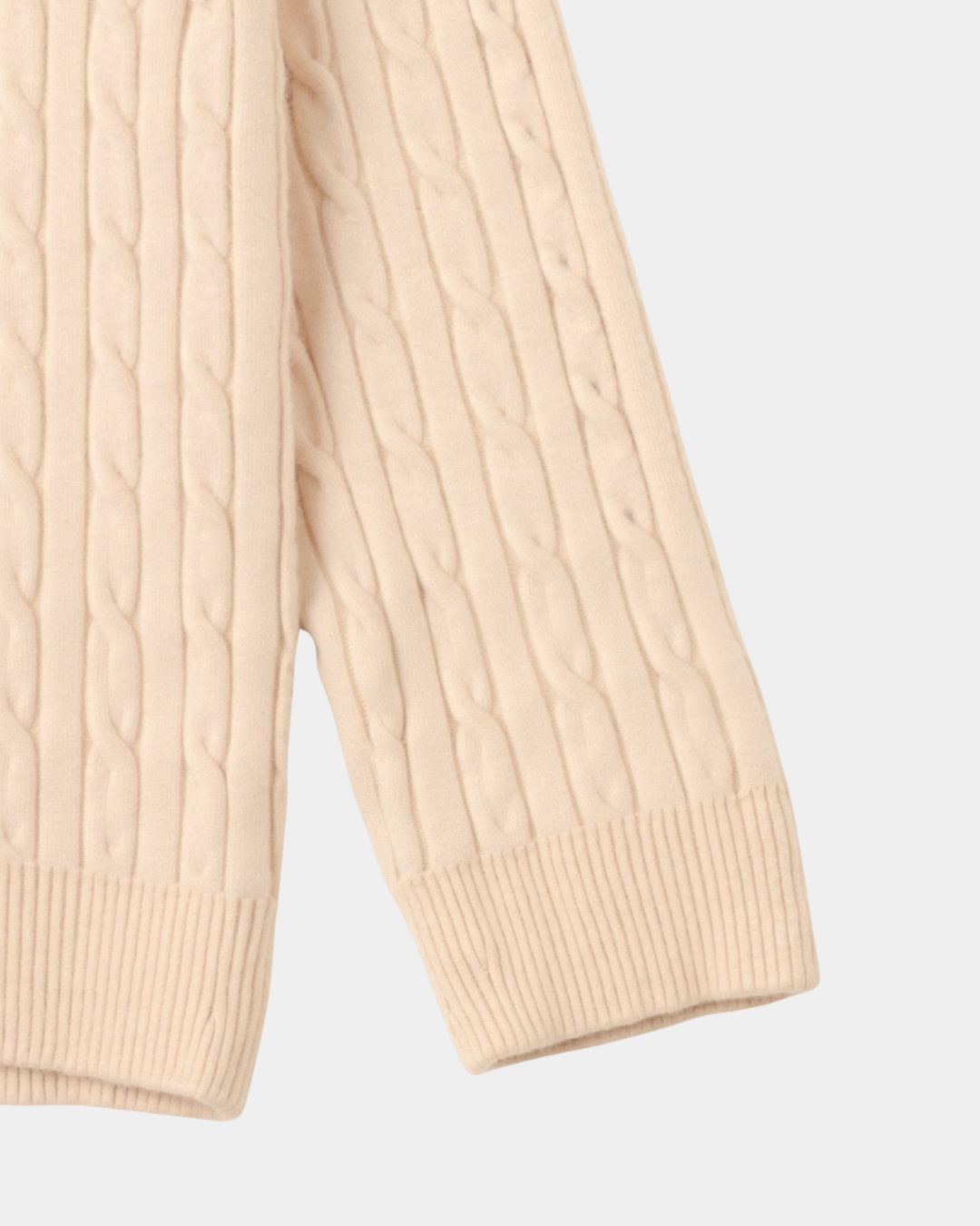 The Old Money Viertel-Zip-Strick - Beige