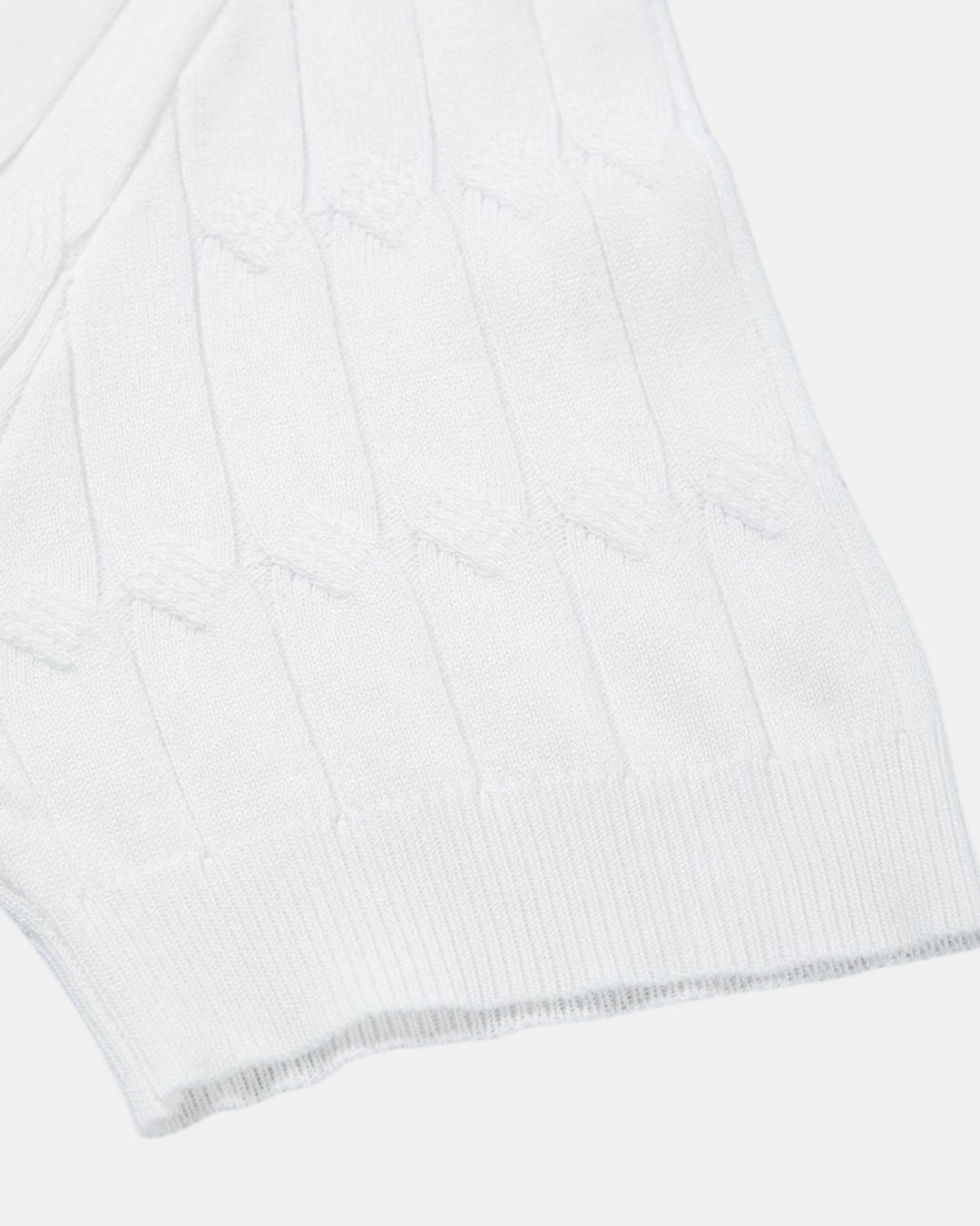 Old Money Luxe Knit Polo Tee - Weiß
