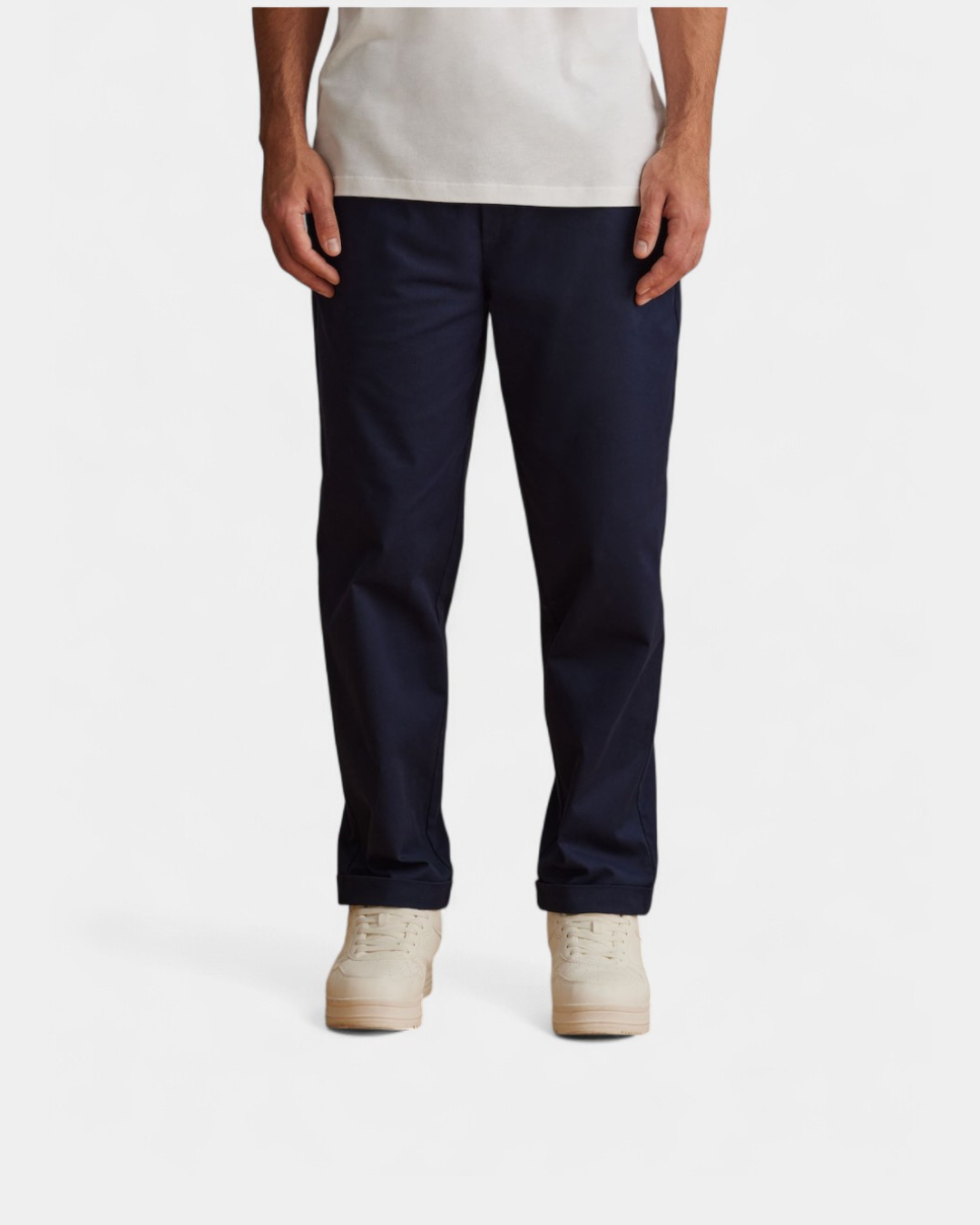 Sommerhose aus Baumwolle und Leinen in entspannter Passform - Navy