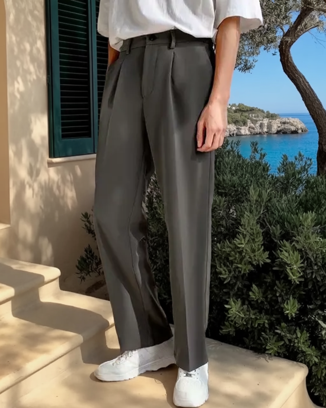 Entspannt geschnittene Valmont Chino-Hose - Grau
