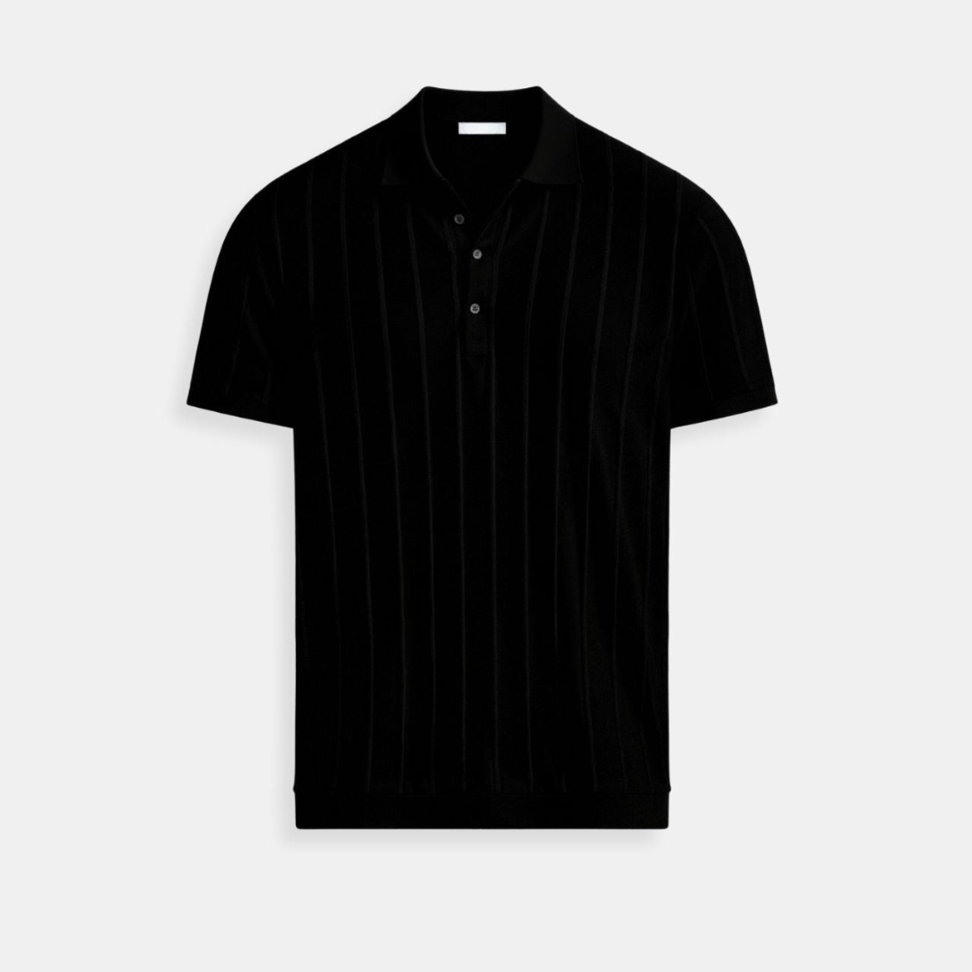 Klyne Vertikal gestreiftes Polo mit Knopfleiste