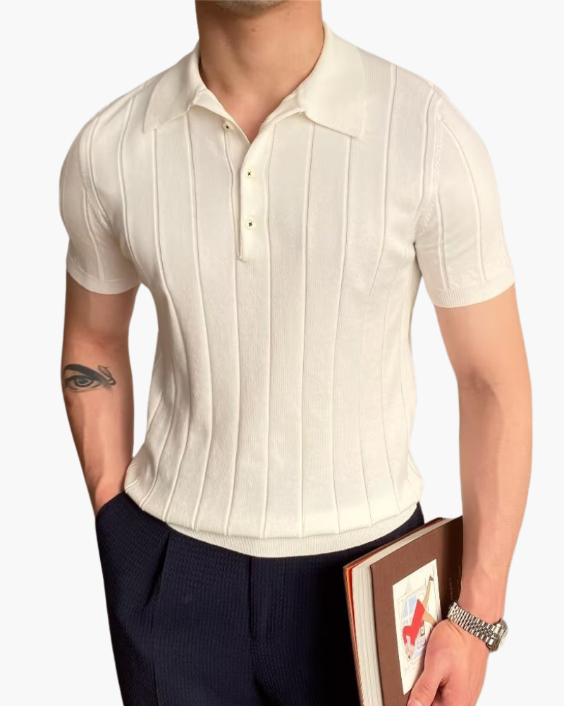 Cannes Ribbed βαμβακερό πόλο