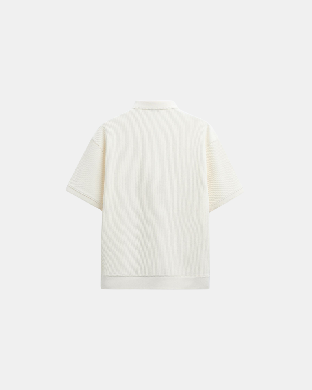 T-Shirt Polo με κουμπιά κλασικής ύφανσης - Off-White