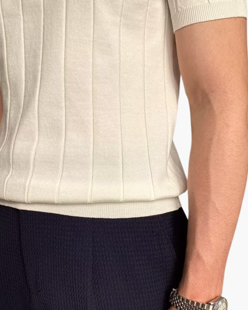 Cannes Ribbed βαμβακερό πόλο