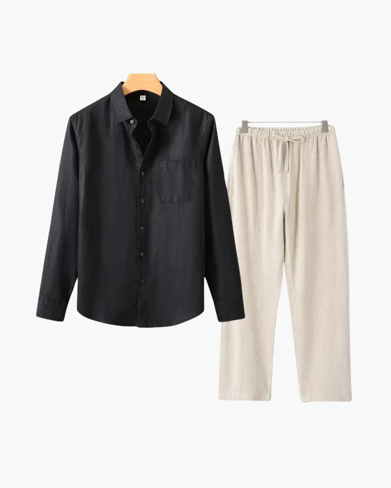 Old Money Linen Combo (manga larga)