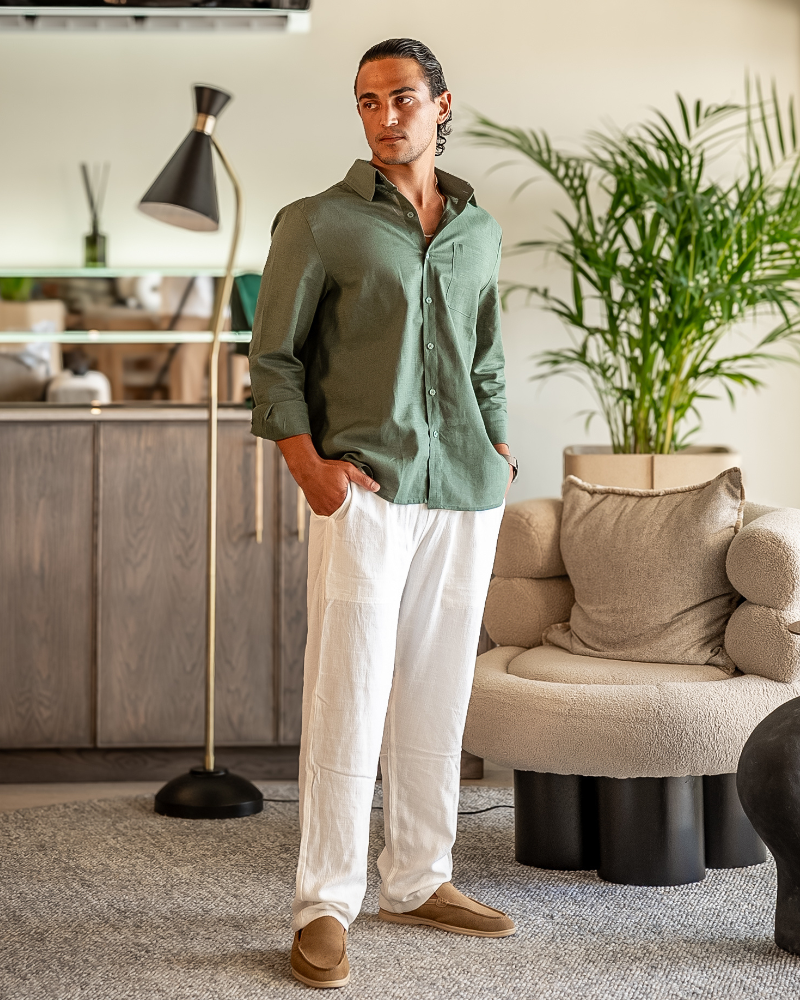 Old Money Linen Combo (manga larga)