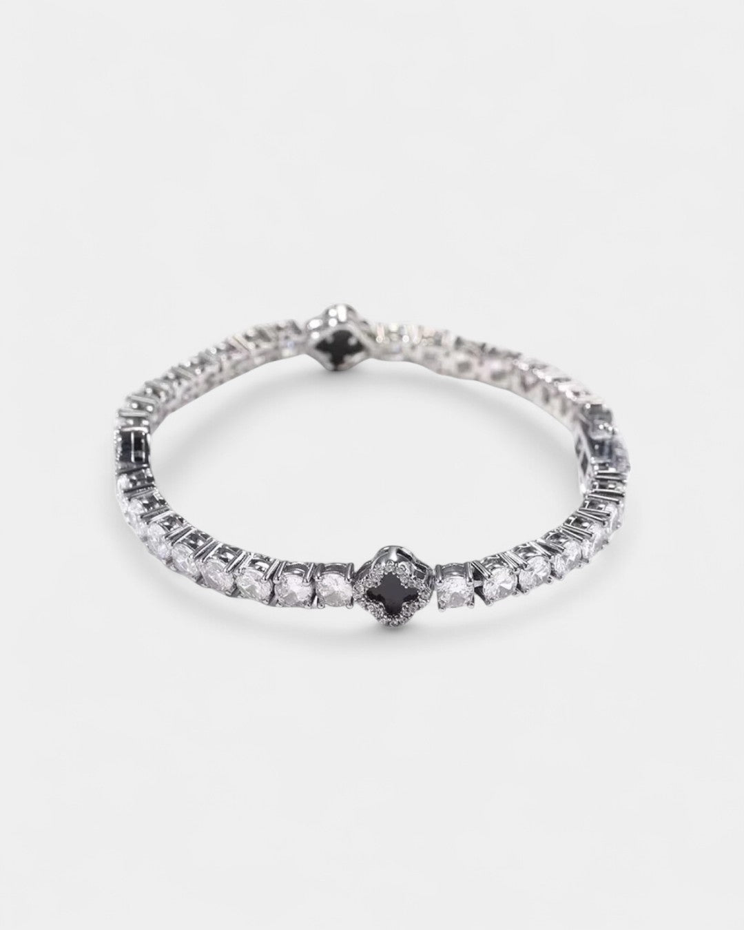 Bracelet de tennis en trèfle pour hommes