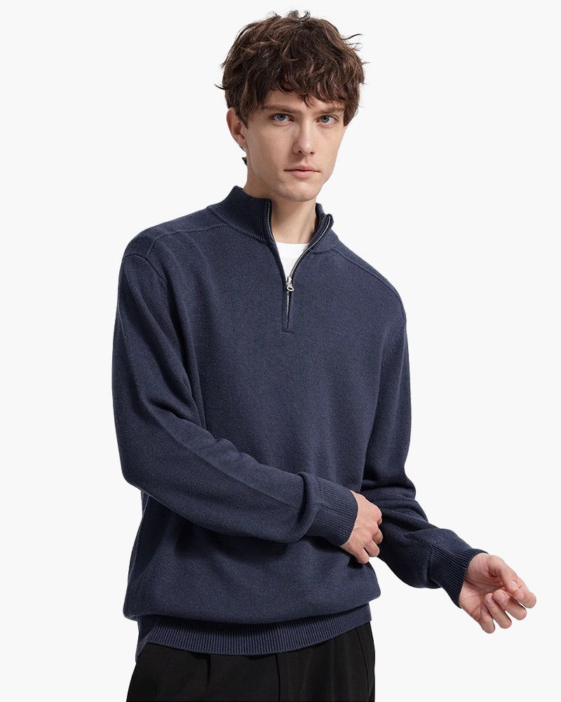 Zip Up Sweater Navy
