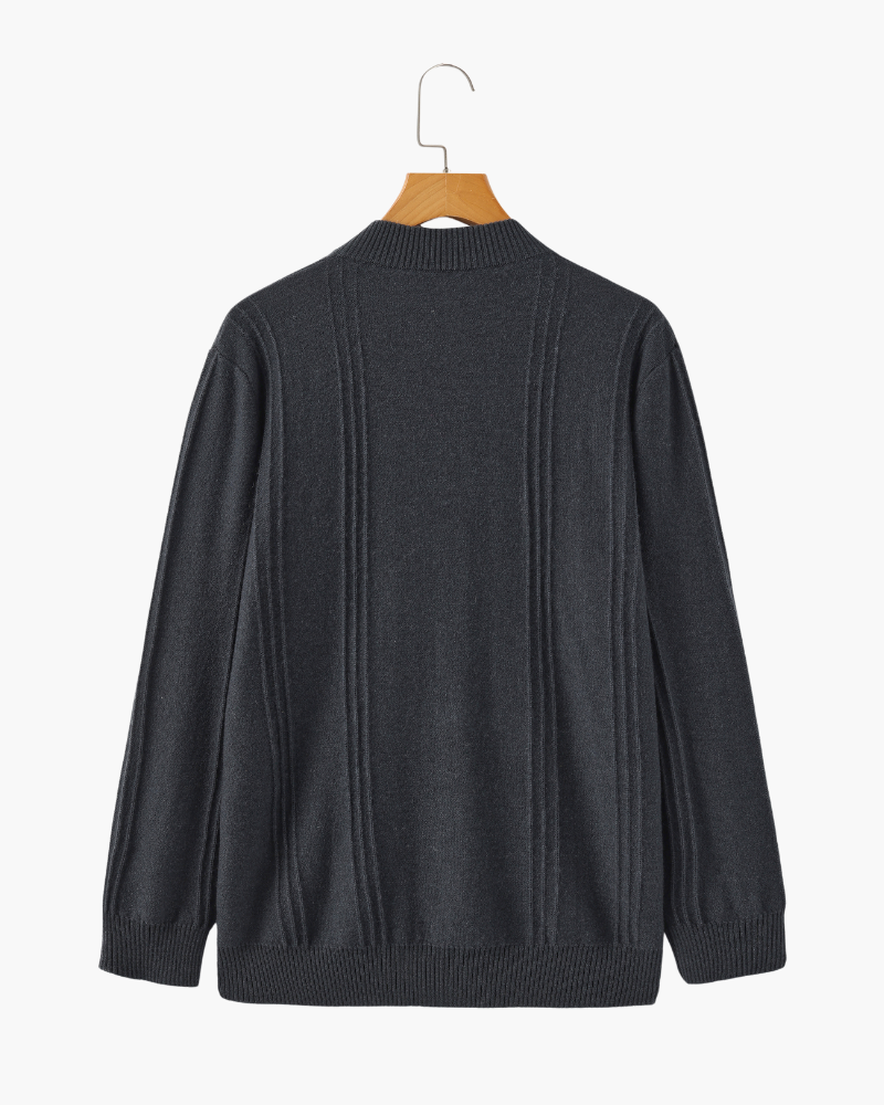 100% Cashmere Mezza zip a coste