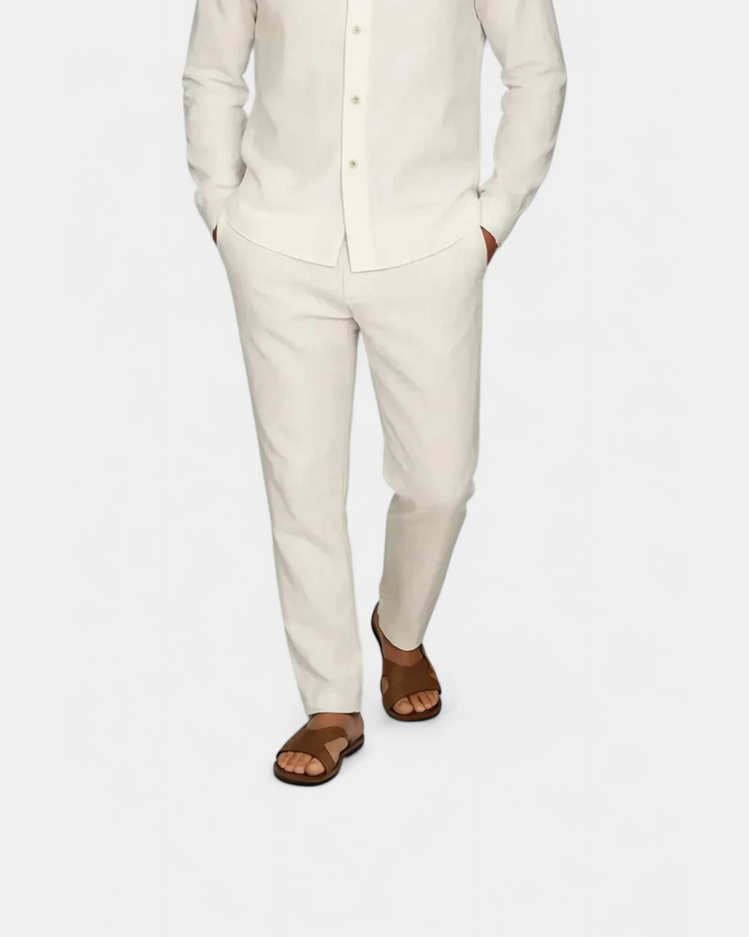 Pantaloni affusolati in nylon stretch rilassato