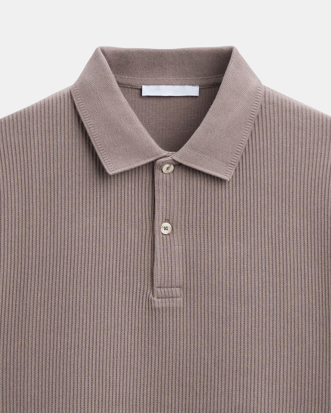 Polo con bottoni a trama classica - Marrone